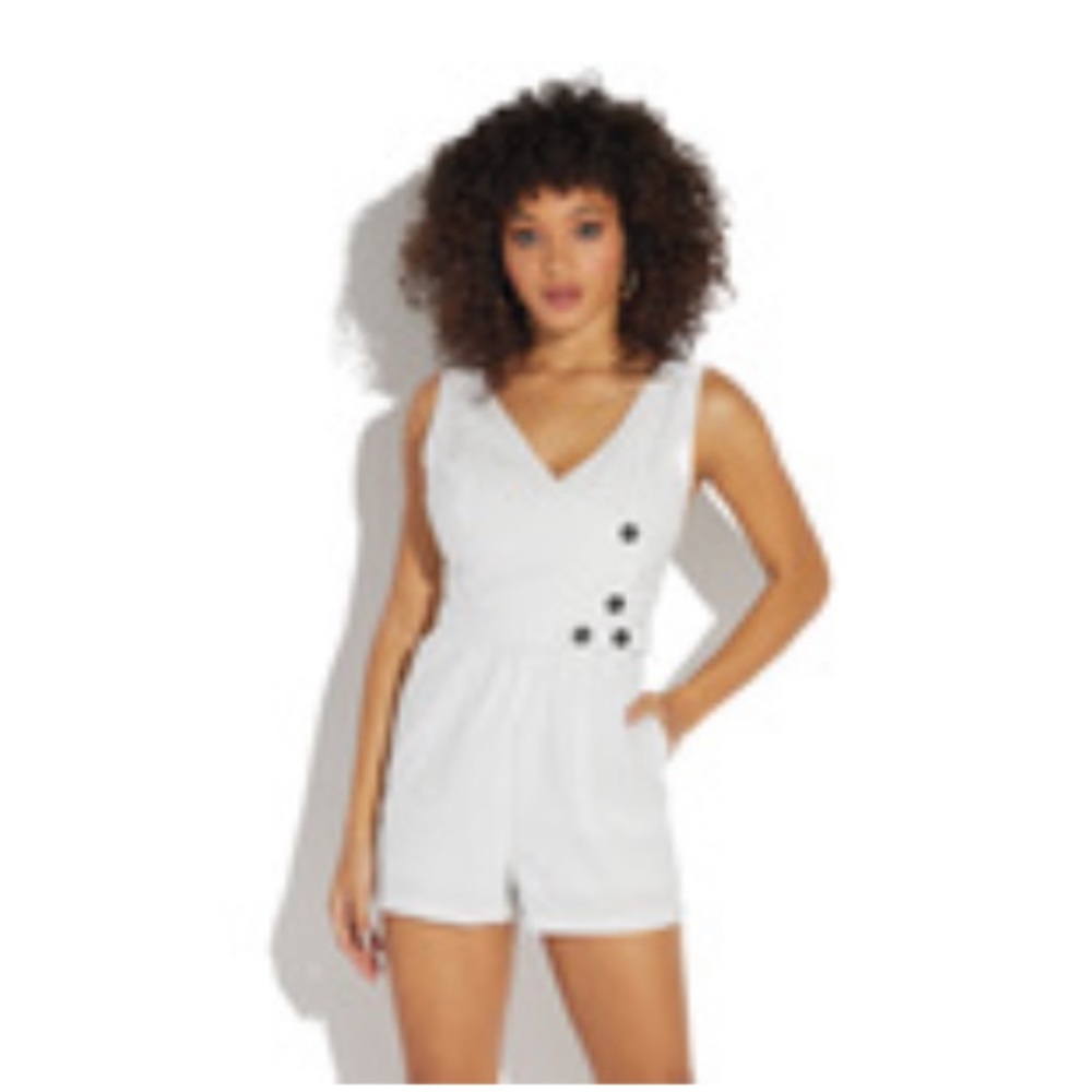 NWT Pinstripe Button Romper
